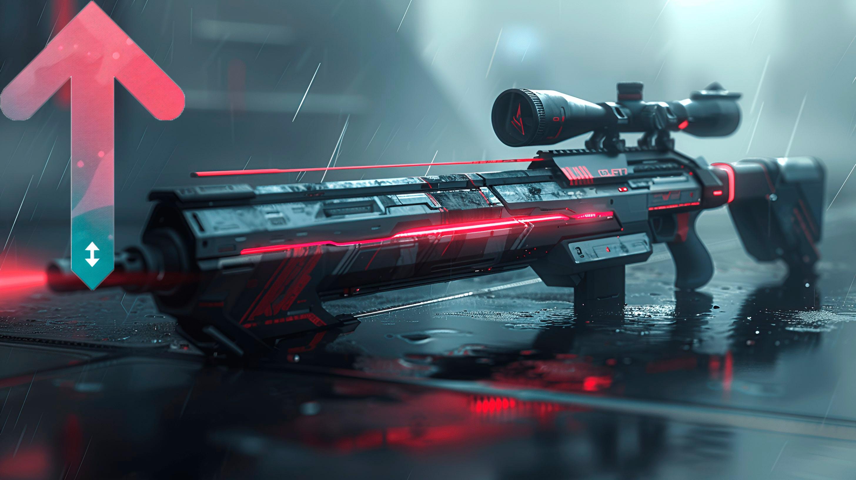 Futuristic sniper rifle from the game The First Descendant