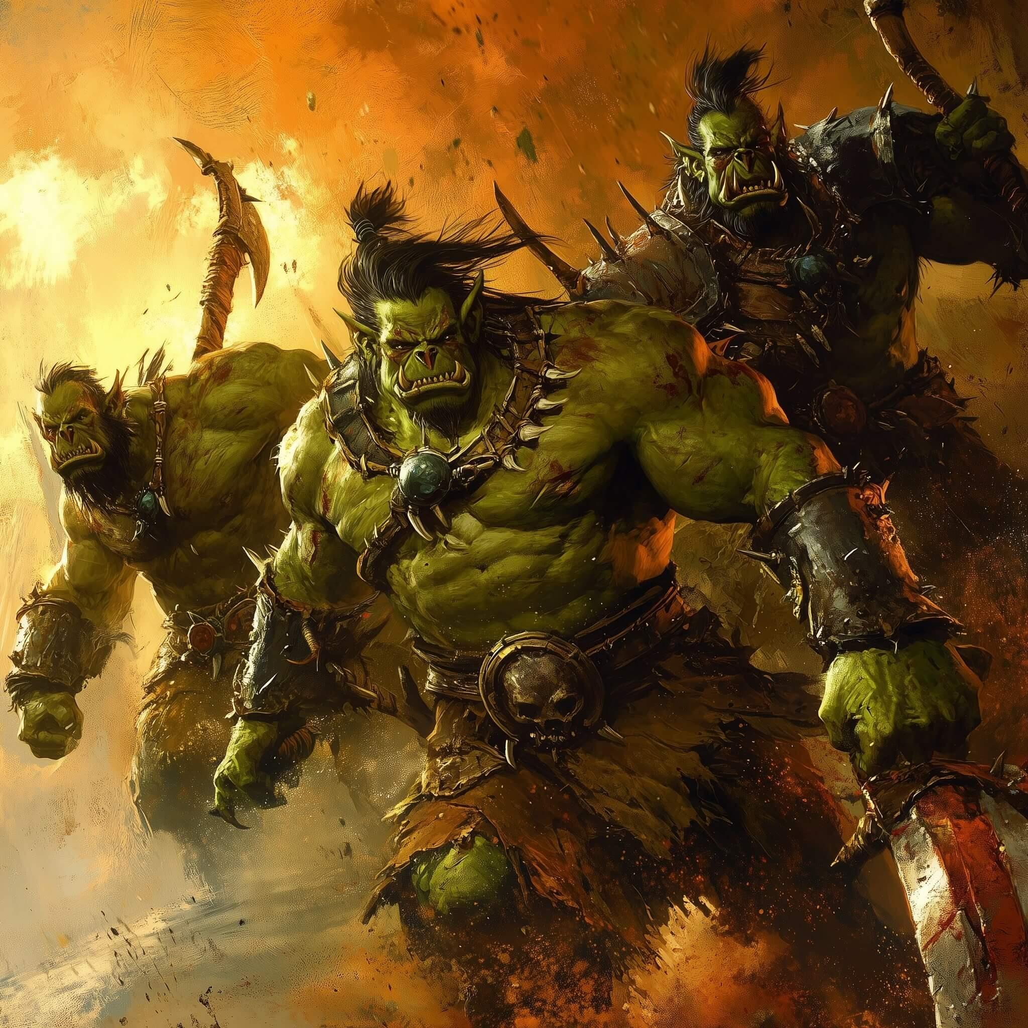 World of Warcraft team of three orcs